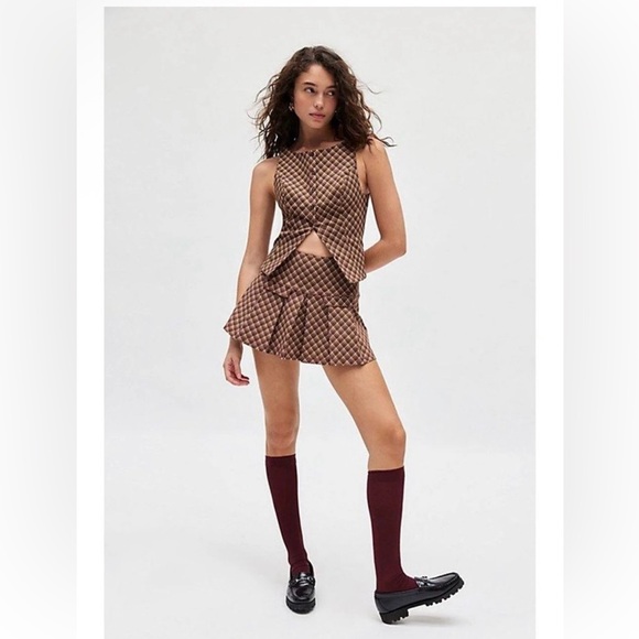 Urban Outfitters Dresses & Skirts - Urban Outfitters Brown Plaid Set